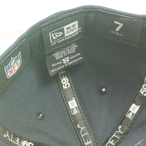New Era Chicago Bears fitted hat navy blue nfl patch logo NE tech 59FIFTY sz 7 - Picture 4 of 9